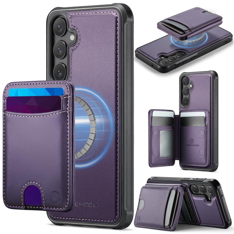 JEEHOOD J10 Flip Card Bag MagSafe Split RFID Leather Phone Case, For Samsung Galaxy S24 FE 5G, For Samsung Galaxy S24 Ultra 5G, For Samsung Galaxy S24+ 5G, For Samsung Galaxy S24 5G, For Samsung Galaxy S23 FE 5G, For Samsung Galaxy S23 Ultra 5G        ...