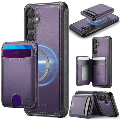 JEEHOOD J10 Flip Card Bag MagSafe Split RFID Leather Phone Case, For Samsung Galaxy S24 FE 5G, For Samsung Galaxy S24 Ultra 5G, For Samsung Galaxy S24+ 5G, For Samsung Galaxy S24 5G, For Samsung Galaxy S23 FE 5G, For Samsung Galaxy S23 Ultra 5G        ...