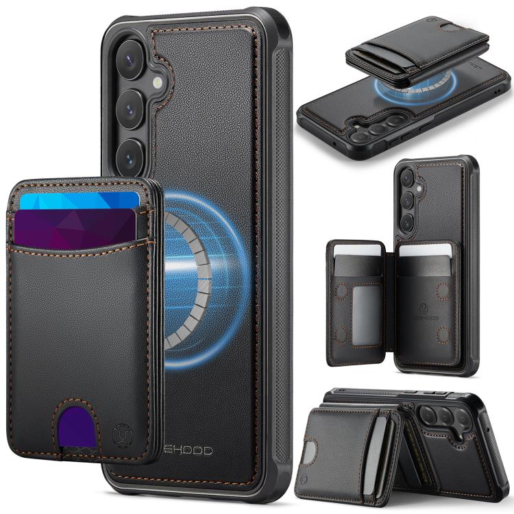 JEEHOOD J10 Flip Card Bag MagSafe Split RFID Leather Phone Case, For Samsung Galaxy S24 FE 5G, For Samsung Galaxy S24 Ultra 5G, For Samsung Galaxy S24+ 5G, For Samsung Galaxy S24 5G, For Samsung Galaxy S23 FE 5G, For Samsung Galaxy S23 Ultra 5G        ...