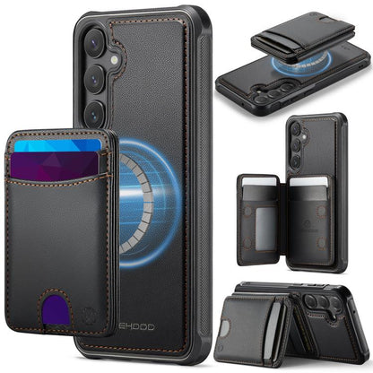 JEEHOOD J10 Flip Card Bag MagSafe Split RFID Leather Phone Case, For Samsung Galaxy S24 FE 5G, For Samsung Galaxy S24 Ultra 5G, For Samsung Galaxy S24+ 5G, For Samsung Galaxy S24 5G, For Samsung Galaxy S23 FE 5G, For Samsung Galaxy S23 Ultra 5G        ...