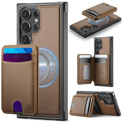 JEEHOOD J10 Flip Card Bag MagSafe Split RFID Leather Phone Case, For Samsung Galaxy S24 FE 5G, For Samsung Galaxy S24 Ultra 5G, For Samsung Galaxy S24+ 5G, For Samsung Galaxy S24 5G, For Samsung Galaxy S23 FE 5G, For Samsung Galaxy S23 Ultra 5G        ...