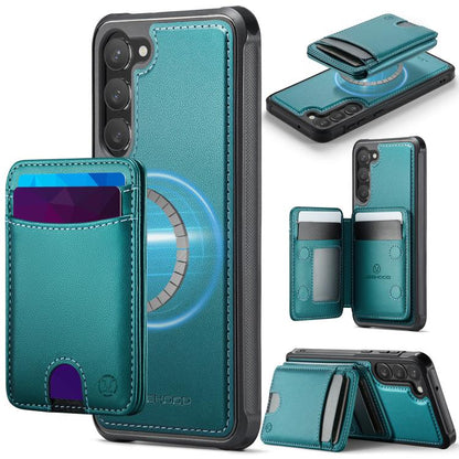 JEEHOOD J10 Flip Card Bag MagSafe Split RFID Leather Phone Case, For Samsung Galaxy S24 FE 5G, For Samsung Galaxy S24 Ultra 5G, For Samsung Galaxy S24+ 5G, For Samsung Galaxy S24 5G, For Samsung Galaxy S23 FE 5G, For Samsung Galaxy S23 Ultra 5G        ...