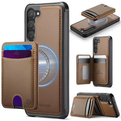 JEEHOOD J10 Flip Card Bag MagSafe Split RFID Leather Phone Case, For Samsung Galaxy S24 FE 5G, For Samsung Galaxy S24 Ultra 5G, For Samsung Galaxy S24+ 5G, For Samsung Galaxy S24 5G, For Samsung Galaxy S23 FE 5G, For Samsung Galaxy S23 Ultra 5G        ...