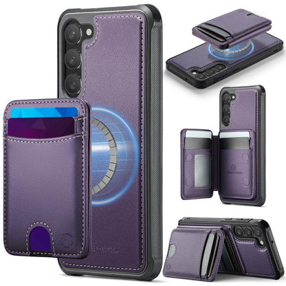 JEEHOOD J10 Flip Card Bag MagSafe Split RFID Leather Phone Case, For Samsung Galaxy S24 FE 5G, For Samsung Galaxy S24 Ultra 5G, For Samsung Galaxy S24+ 5G, For Samsung Galaxy S24 5G, For Samsung Galaxy S23 FE 5G, For Samsung Galaxy S23 Ultra 5G        ...