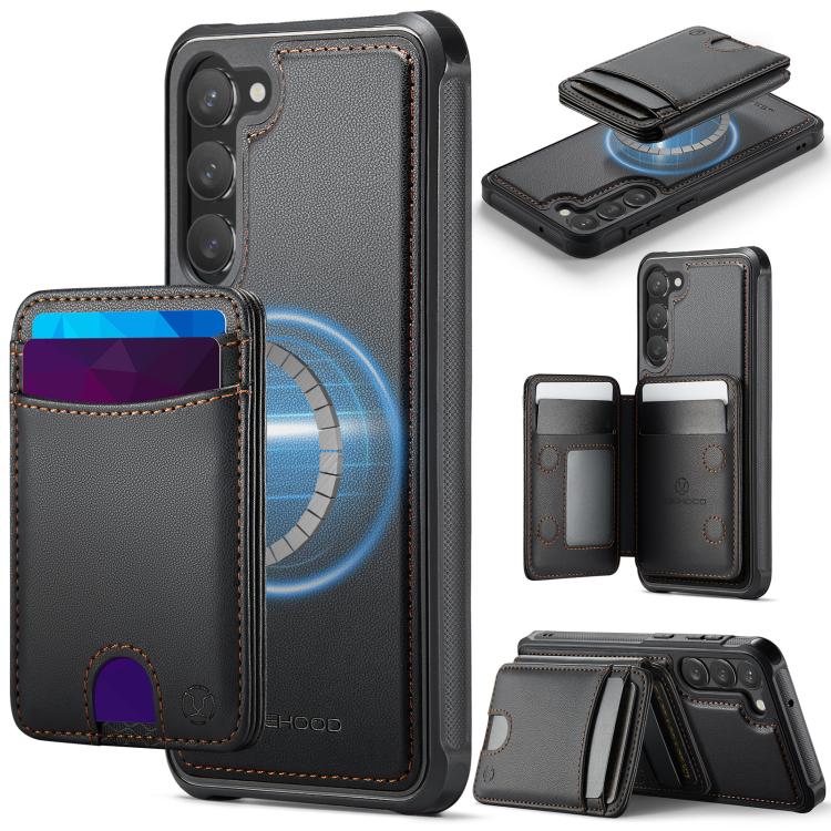 JEEHOOD J10 Flip Card Bag MagSafe Split RFID Leather Phone Case, For Samsung Galaxy S24 FE 5G, For Samsung Galaxy S24 Ultra 5G, For Samsung Galaxy S24+ 5G, For Samsung Galaxy S24 5G, For Samsung Galaxy S23 FE 5G, For Samsung Galaxy S23 Ultra 5G        ...