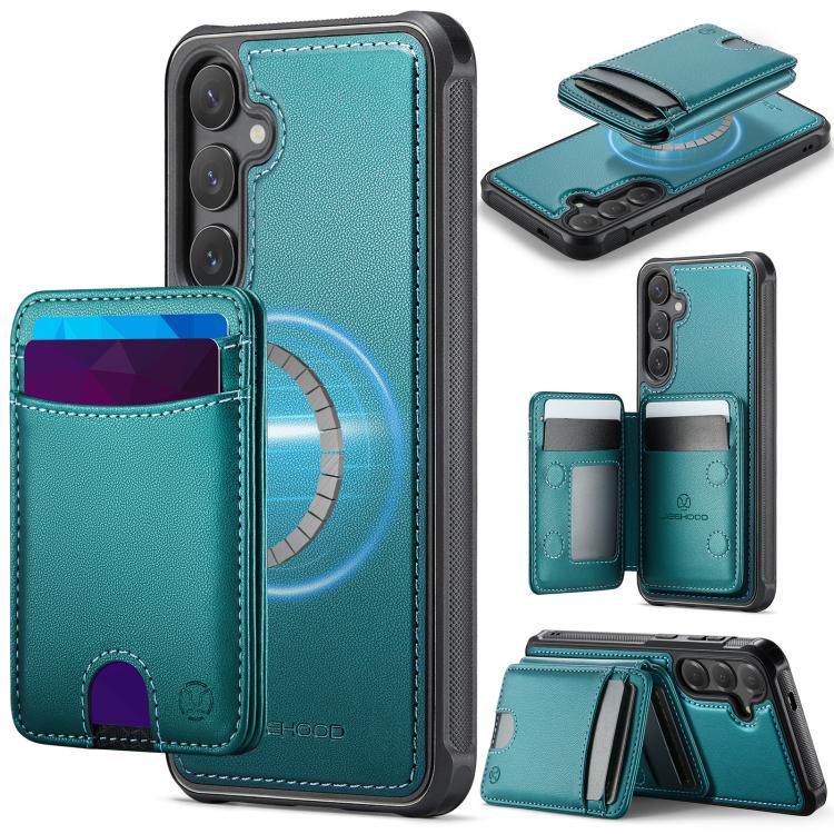 JEEHOOD J10 Flip Card Bag MagSafe Split RFID Leather Phone Case, For Galaxy S26 FE 5G, For Samsung Galaxy S26+ 5G, For Samsung Galaxy S26 Ultra 5G, For Samsung Galaxy S26 5G, For Galaxy S25 FE 5G, For Samsung Galaxy S25 Edge 5G, For Samsung Galaxy S25 ...