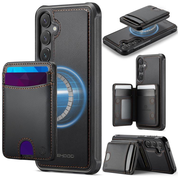 JEEHOOD J10 Flip Card Bag MagSafe Split RFID Leather Phone Case, For Galaxy S26 FE 5G, For Samsung Galaxy S26+ 5G, For Samsung Galaxy S26 Ultra 5G, For Samsung Galaxy S26 5G, For Galaxy S25 FE 5G, For Samsung Galaxy S25 Edge 5G, For Samsung Galaxy S25 ...