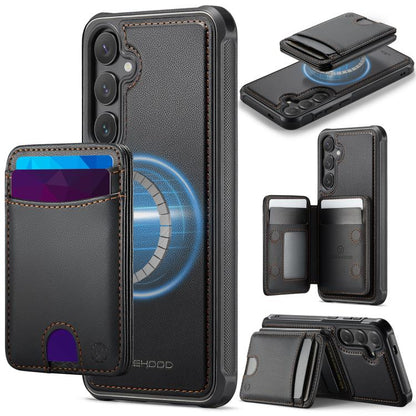 JEEHOOD J10 Flip Card Bag MagSafe Split RFID Leather Phone Case, For Samsung Galaxy S24 FE 5G, For Samsung Galaxy S24 Ultra 5G, For Samsung Galaxy S24+ 5G, For Samsung Galaxy S24 5G, For Samsung Galaxy S23 FE 5G, For Samsung Galaxy S23 Ultra 5G        ...