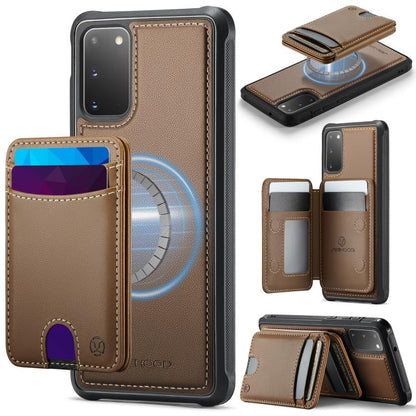 JEEHOOD J10 Flip Card Bag MagSafe Split RFID Leather Phone Case, For Samsung Galaxy S22 Ultra 5G, For Samsung Galaxy S22+ 5G, For Samsung Galaxy S22 5G, For Samsung Galaxy S21 FE 5G, For Samsung Galaxy S20 Ultra 5G, For Samsung Galaxy S20+ 5G          ...