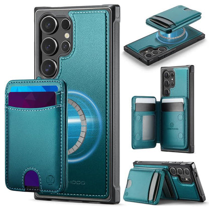 JEEHOOD J10 Flip Card Bag MagSafe Split RFID Leather Phone Case, For Galaxy S26 FE 5G, For Samsung Galaxy S26+ 5G, For Samsung Galaxy S26 Ultra 5G, For Samsung Galaxy S26 5G, For Galaxy S25 FE 5G, For Samsung Galaxy S25 Edge 5G, For Samsung Galaxy S25 ...