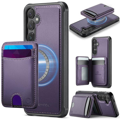 JEEHOOD J10 Flip Card Bag MagSafe Split RFID Leather Phone Case, For Galaxy S26 FE 5G, For Samsung Galaxy S26+ 5G, For Samsung Galaxy S26 Ultra 5G, For Samsung Galaxy S26 5G, For Galaxy S25 FE 5G, For Samsung Galaxy S25 Edge 5G, For Samsung Galaxy S25 ...