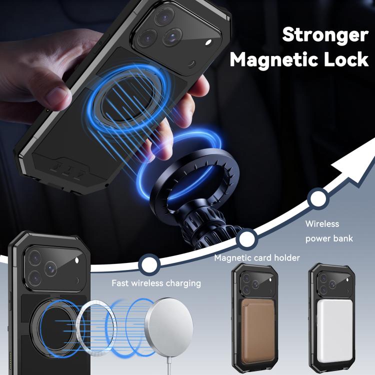 R-JUST Life Waterproof Dustproof MagSafe Magnetic Holder Phone Case