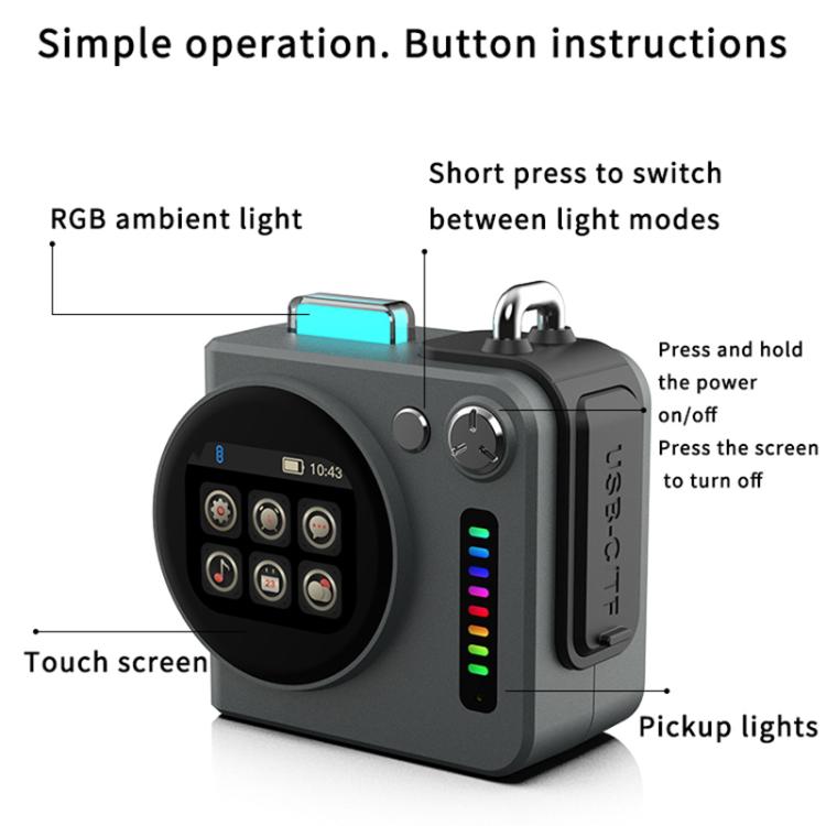 G300 Smart LED Screen Portable Bluetooth 5.4 Wireless Speaker