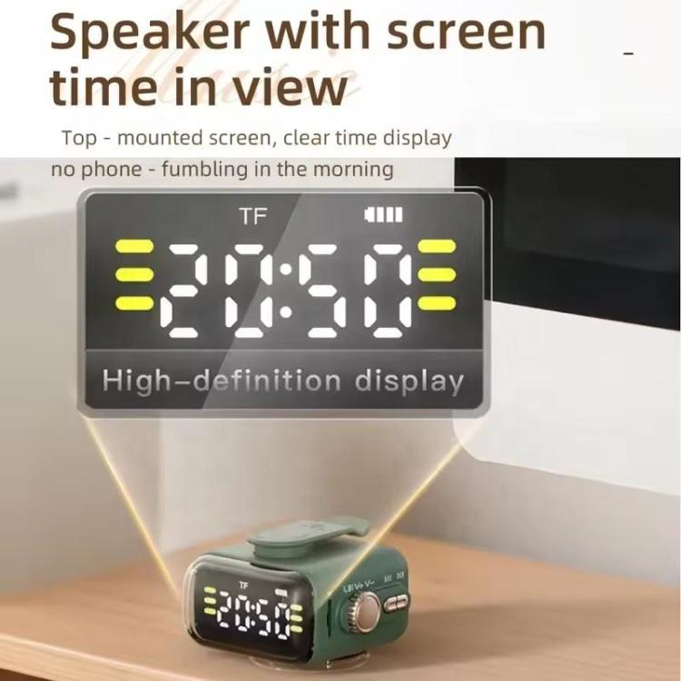 P6 Portable Bluetooth 5.0 Wireless Speaker with Clock & Night Light