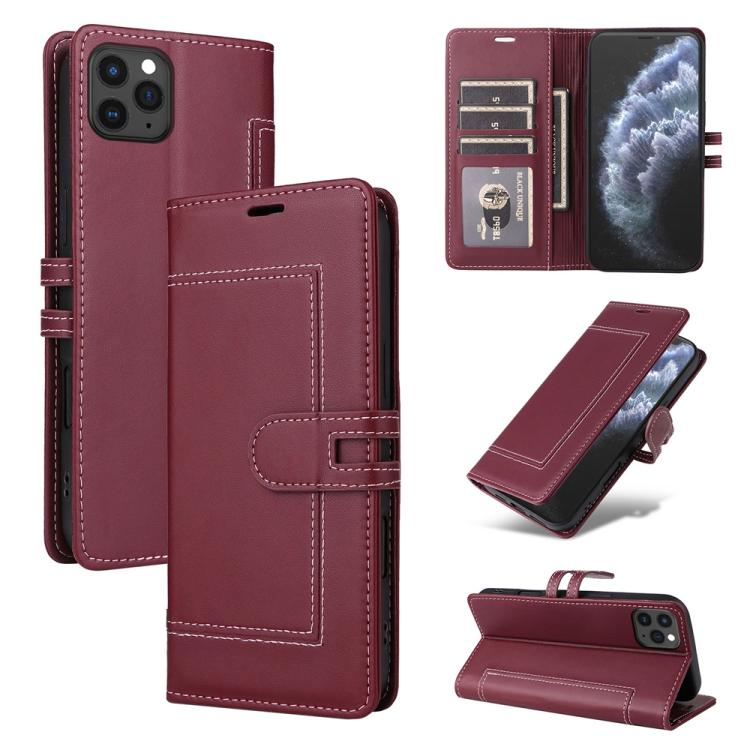 Stitched Magnetic Buckle Leather Phone Case