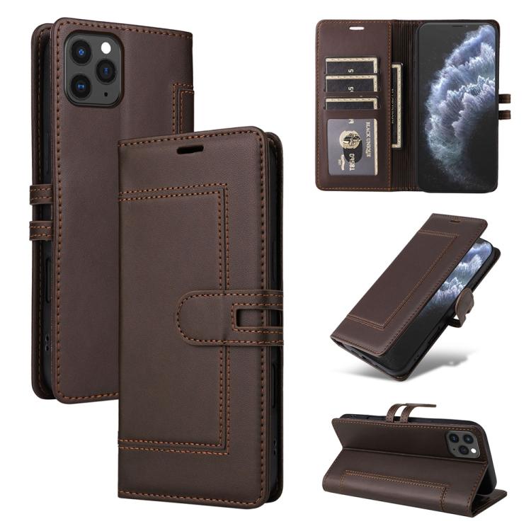 Stitched Magnetic Buckle Leather Phone Case