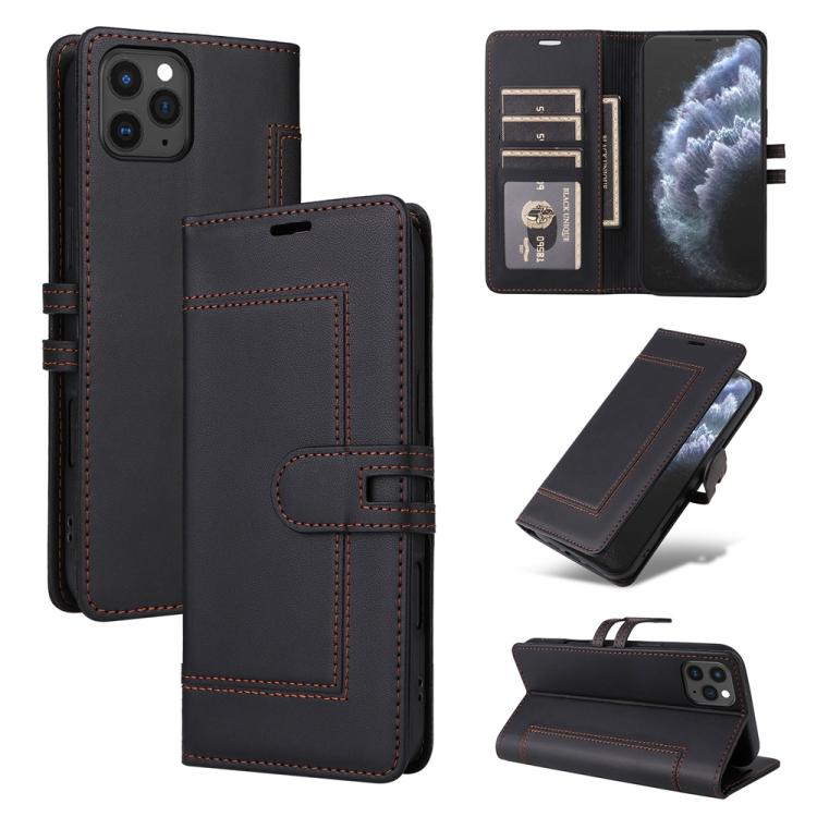 Stitched Magnetic Buckle Leather Phone Case