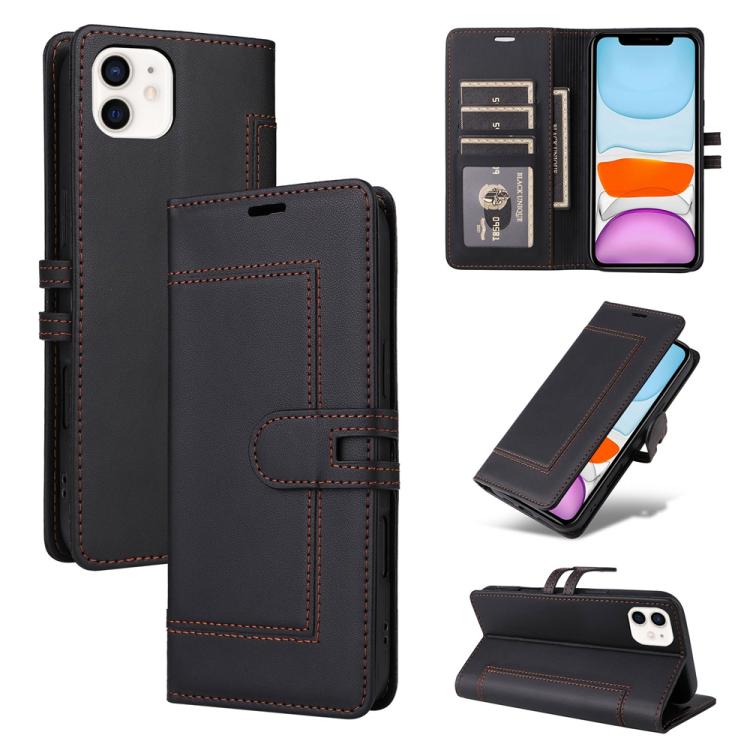 Stitched Magnetic Buckle Leather Phone Case