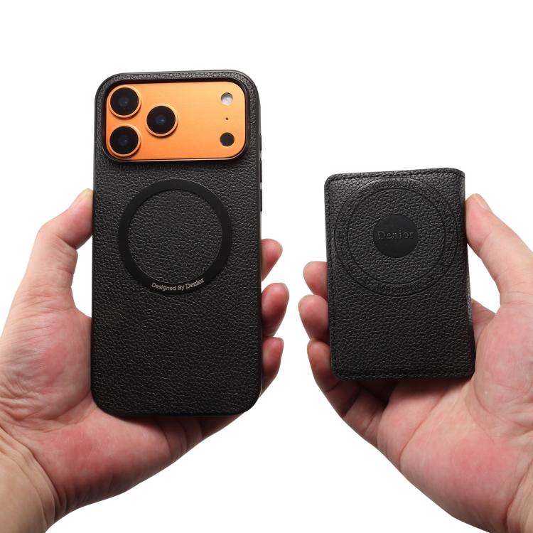 Denior D30 Calf Texture MagSafe Card Bag Phone Case