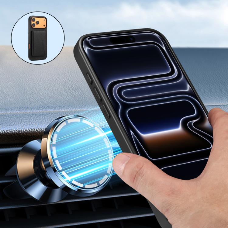 Denior D30 Calf Texture MagSafe Card Bag Phone Case