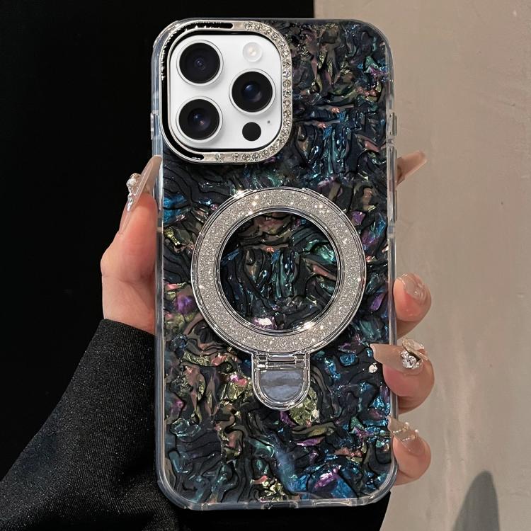 Ink Rhythm Colorful Shell Pattern TPU Hybrid IMD Phone Case with Glitter Holder