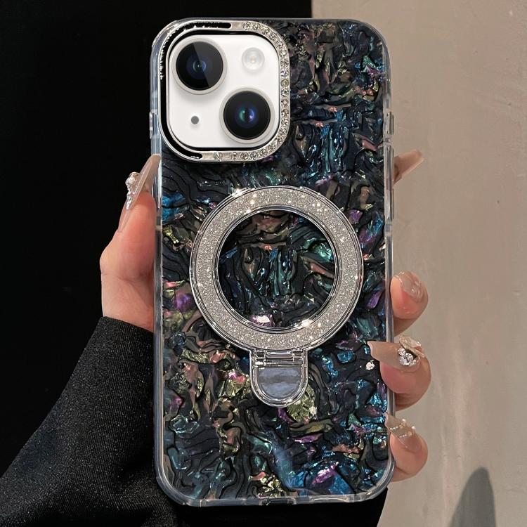 Ink Rhythm Colorful Shell Pattern TPU Hybrid IMD Phone Case with Glitter Holder