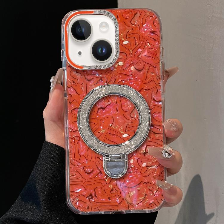 Ink Rhythm Colorful Shell Pattern TPU Hybrid IMD Phone Case with Glitter Holder