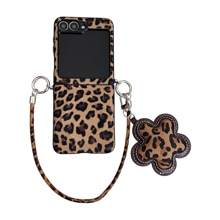 Side Buckle MagSafe Magnetic Skin Feel Leopard PC Phone Case with Strap