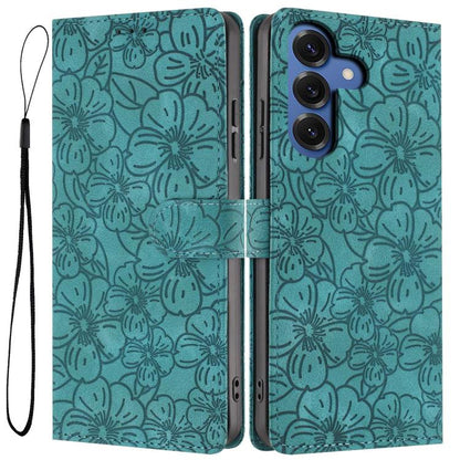 Cherry Blossoms Embossed Leather Phone Case, For Samsung Galaxy S26 Edge 5G, For Samsung Galaxy S26 Ultra 5G, For Samsung Galaxy S26 5G, For Samsung Galaxy S25 FE 5G, For Samsung Galaxy S25 Edge 5G, For Samsung Galaxy S25 5G