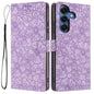 Cherry Blossoms Embossed Leather Phone Case, For Samsung Galaxy S26 Edge 5G, For Samsung Galaxy S26 Ultra 5G, For Samsung Galaxy S26 5G, For Samsung Galaxy S25 FE 5G, For Samsung Galaxy S25 Edge 5G, For Samsung Galaxy S25 5G