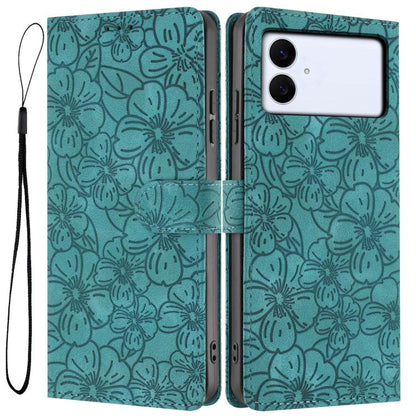 Cherry Blossoms Embossed Leather Phone Case, For Samsung Galaxy S26 Edge 5G, For Samsung Galaxy S26 Ultra 5G, For Samsung Galaxy S26 5G, For Samsung Galaxy S25 FE 5G, For Samsung Galaxy S25 Edge 5G, For Samsung Galaxy S25 5G