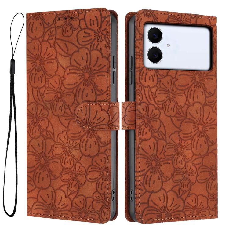 Cherry Blossoms Embossed Leather Phone Case, For Samsung Galaxy S26 Edge 5G, For Samsung Galaxy S26 Ultra 5G, For Samsung Galaxy S26 5G, For Samsung Galaxy S25 FE 5G, For Samsung Galaxy S25 Edge 5G, For Samsung Galaxy S25 5G