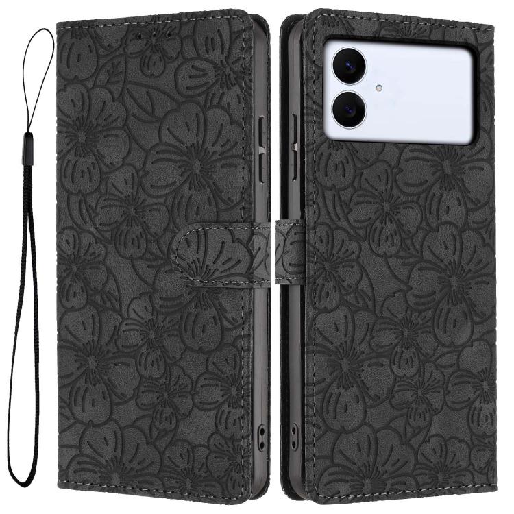 Cherry Blossoms Embossed Leather Phone Case, For Samsung Galaxy S26 Edge 5G, For Samsung Galaxy S26 Ultra 5G, For Samsung Galaxy S26 5G, For Samsung Galaxy S25 FE 5G, For Samsung Galaxy S25 Edge 5G, For Samsung Galaxy S25 5G