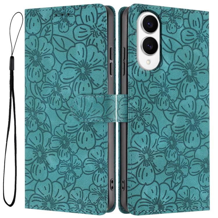 Cherry Blossoms Embossed Leather Phone Case, For Samsung Galaxy S26 Edge 5G, For Samsung Galaxy S26 Ultra 5G, For Samsung Galaxy S26 5G, For Samsung Galaxy S25 FE 5G, For Samsung Galaxy S25 Edge 5G, For Samsung Galaxy S25 5G