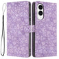 Cherry Blossoms Embossed Leather Phone Case, For Samsung Galaxy S26 Edge 5G, For Samsung Galaxy S26 Ultra 5G, For Samsung Galaxy S26 5G, For Samsung Galaxy S25 FE 5G, For Samsung Galaxy S25 Edge 5G, For Samsung Galaxy S25 5G
