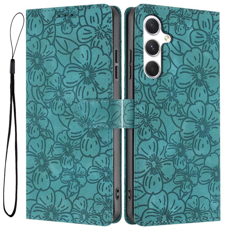 Cherry Blossoms Embossed Leather Phone Case, For Samsung Galaxy S26 Edge 5G, For Samsung Galaxy S26 Ultra 5G, For Samsung Galaxy S26 5G, For Samsung Galaxy S25 FE 5G, For Samsung Galaxy S25 Edge 5G, For Samsung Galaxy S25 5G