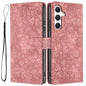 Cherry Blossoms Embossed Leather Phone Case, For Samsung Galaxy S26 Edge 5G, For Samsung Galaxy S26 Ultra 5G, For Samsung Galaxy S26 5G, For Samsung Galaxy S25 FE 5G, For Samsung Galaxy S25 Edge 5G, For Samsung Galaxy S25 5G