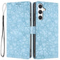 Cherry Blossoms Embossed Leather Phone Case, For Samsung Galaxy S26 Edge 5G, For Samsung Galaxy S26 Ultra 5G, For Samsung Galaxy S26 5G, For Samsung Galaxy S25 FE 5G, For Samsung Galaxy S25 Edge 5G, For Samsung Galaxy S25 5G