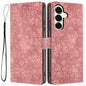 Cherry Blossoms Embossed Leather Phone Case, For Samsung Galaxy S26 Edge 5G, For Samsung Galaxy S26 Ultra 5G, For Samsung Galaxy S26 5G, For Samsung Galaxy S25 FE 5G, For Samsung Galaxy S25 Edge 5G, For Samsung Galaxy S25 5G