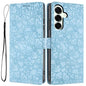 Cherry Blossoms Embossed Leather Phone Case, For Samsung Galaxy S26 Edge 5G, For Samsung Galaxy S26 Ultra 5G, For Samsung Galaxy S26 5G, For Samsung Galaxy S25 FE 5G, For Samsung Galaxy S25 Edge 5G, For Samsung Galaxy S25 5G