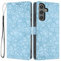 Cherry Blossoms Embossed Leather Phone Case, For Samsung Galaxy S25+ 5G, For Samsung Galaxy S25 Ultra 5G, For Samsung Galaxy S24 FE 5G, For Samsung Galaxy S24 Ultra 5G, For Samsung Galaxy S24+ 5G, For Samsung Galaxy S24 5G