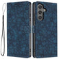 Cherry Blossoms Embossed Leather Phone Case, For Samsung Galaxy S25+ 5G, For Samsung Galaxy S25 Ultra 5G, For Samsung Galaxy S24 FE 5G, For Samsung Galaxy S24 Ultra 5G, For Samsung Galaxy S24+ 5G, For Samsung Galaxy S24 5G