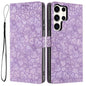 Cherry Blossoms Embossed Leather Phone Case, For Samsung Galaxy S23 FE 5G, For Samsung Galaxy S23 Ultra 5G, For Samsung Galaxy S23+ 5G, For Samsung Galaxy S23 5G