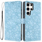 Cherry Blossoms Embossed Leather Phone Case, For Samsung Galaxy S23 FE 5G, For Samsung Galaxy S23 Ultra 5G, For Samsung Galaxy S23+ 5G, For Samsung Galaxy S23 5G
