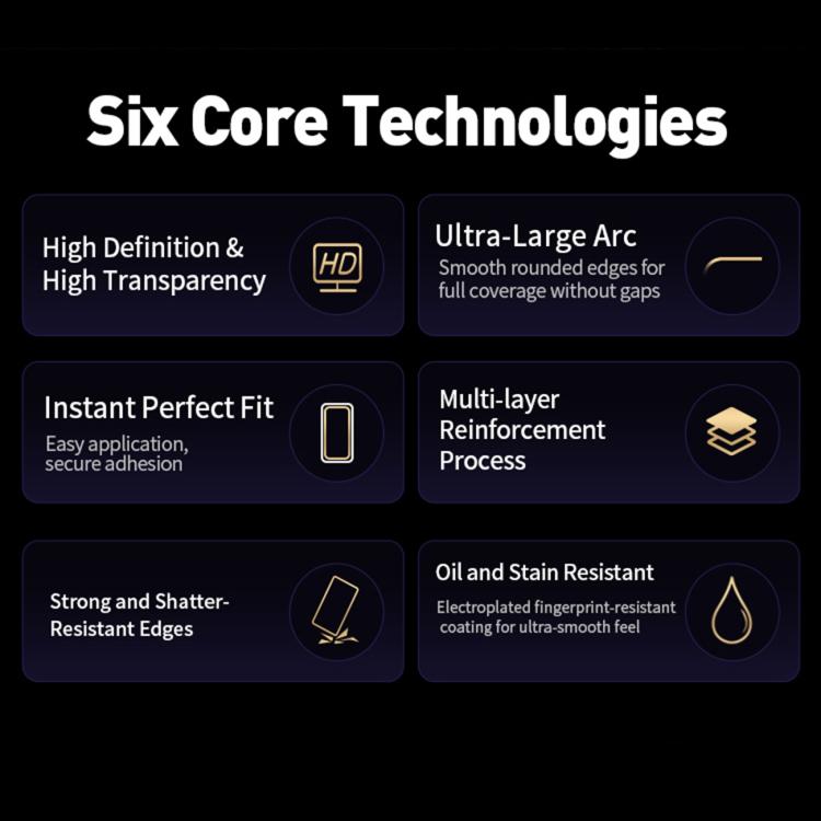 WK WTP-120 Qin Series 9D Curved Large Arc HD Tempered Glass Film