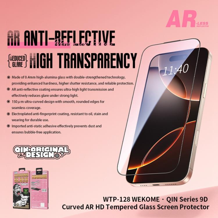 WK WTP-128 Qin Series 9D Curved AR HD Tempered Glass Film