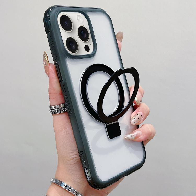 Translucent Edge Transparency Metal Holder MagSafe Phone Case