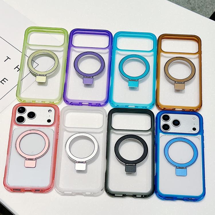 Translucent Edge Transparency Metal Holder MagSafe Phone Case