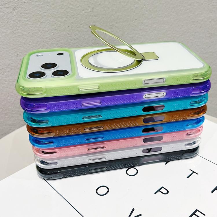 Translucent Edge Transparency Metal Holder MagSafe Phone Case