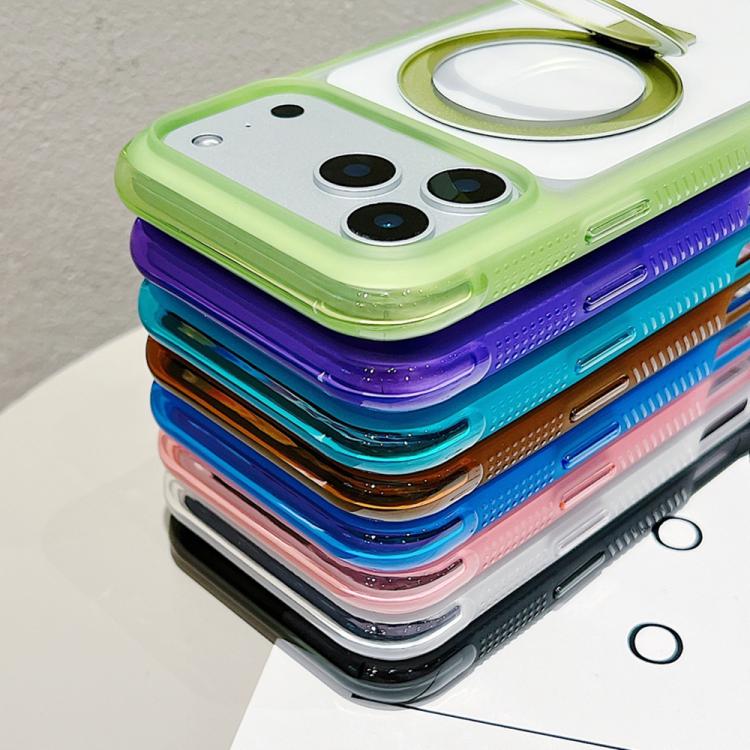Translucent Edge Transparency Metal Holder MagSafe Phone Case